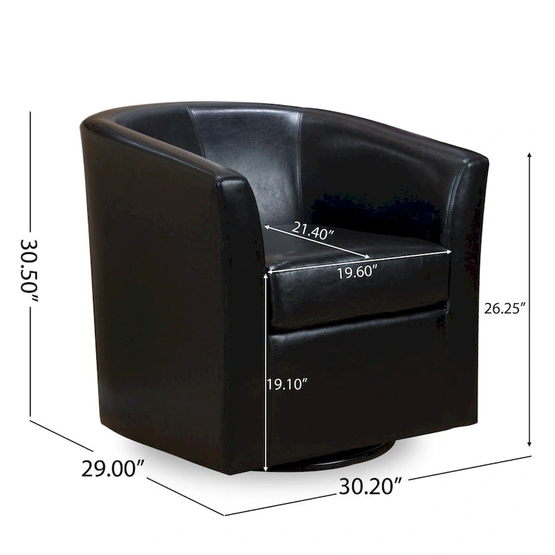 Fauteuil club pivotant – 29.00 P x 30.20 L x 30.50 H