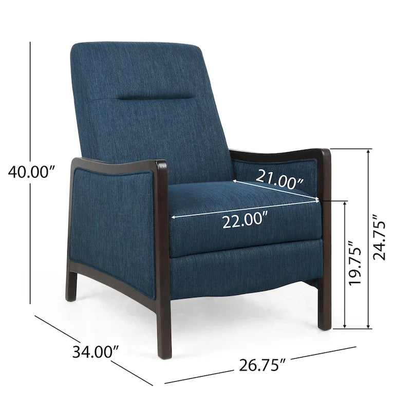 Fauteuil inclinable moderne sans levier de commande (système poussoir)