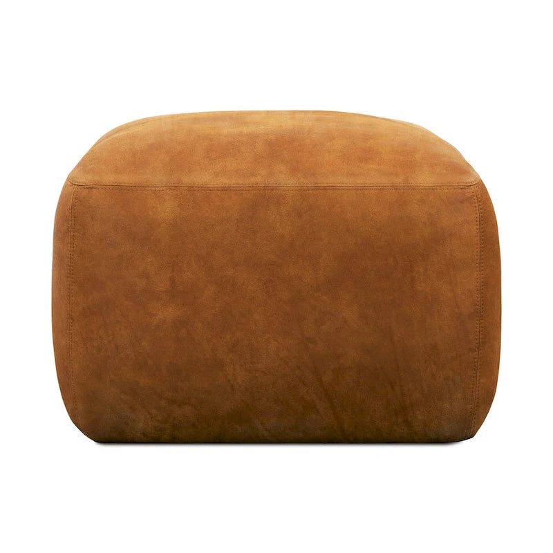 Pouf ottoman en cuir pleine fleur italien
