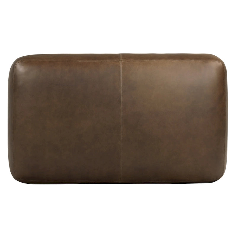 Pouf ottoman en cuir pleine fleur italien