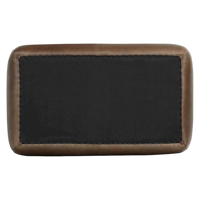 Pouf ottoman en cuir pleine fleur italien
