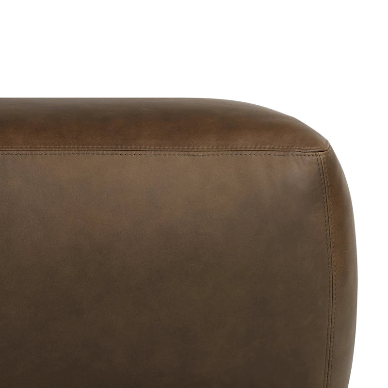 Pouf ottoman en cuir pleine fleur italien