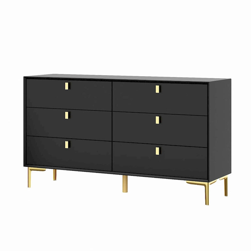 Commode de rangement à 6 tiroirs, style Mid-Century
