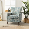 Fauteuil capitonné floral moderne avec dossier à oreilles