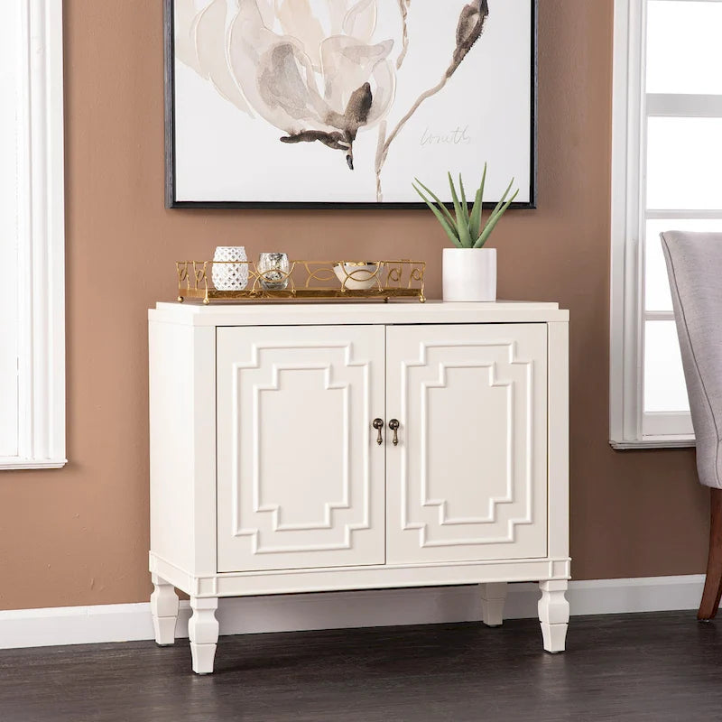  Taborley Antique White Double-Door Accent Cabinet