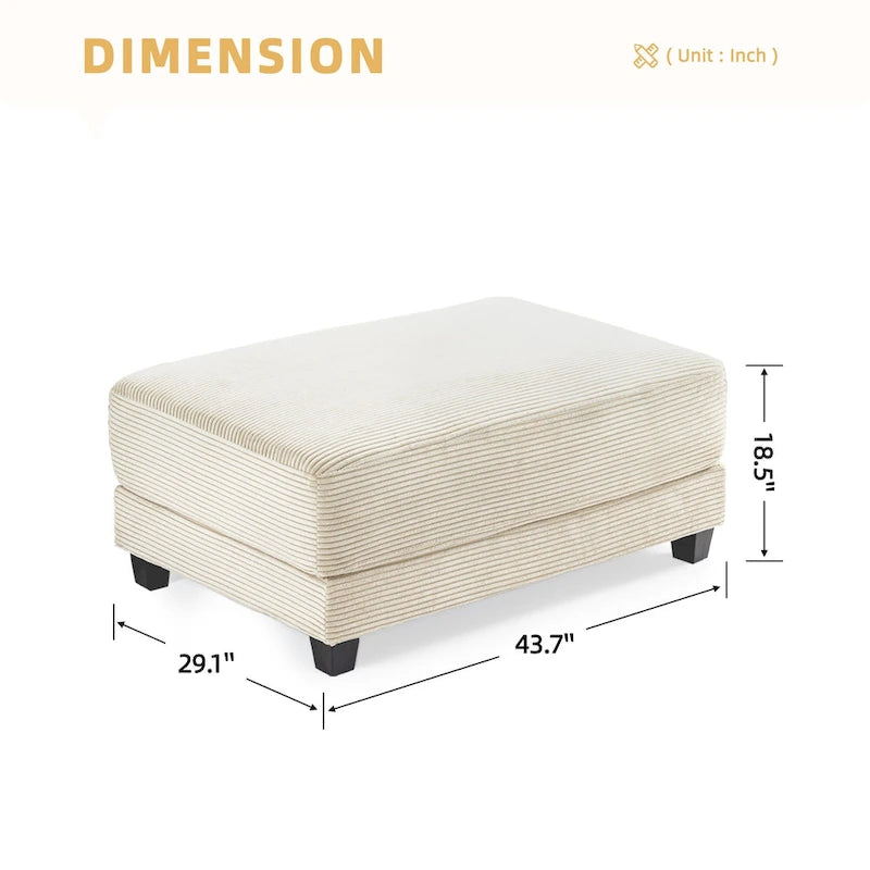 Le Pouf Contemporain en Velours Côtelé Surdimensionné