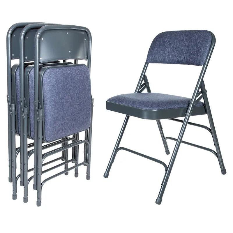Chaise pliante Triple Renfort en Tissu, Lot de 4