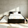 Lit double avec lit gigogne simple et 2 tiroirs